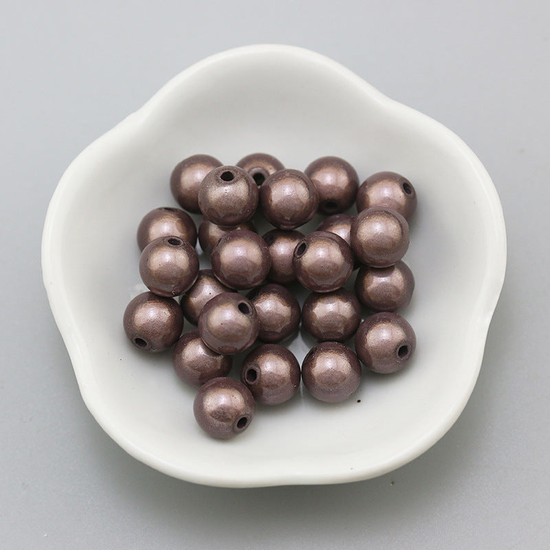 Glossy Metallic Round Acrylic Beads 10mm Colorful Assorted 50pcs 24