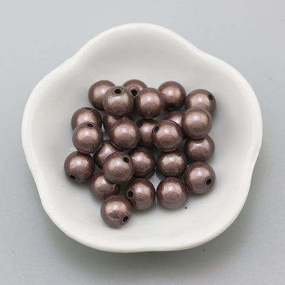 Glossy Metallic Round Acrylic Beads 10mm Colorful Assorted 50pcs 24