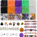 Halloween Flat Clay Beads 6mm Polymer Mixed Colors 1box