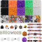 Halloween Flat Clay Beads 6mm Polymer Mixed Colors 1box
