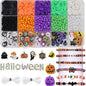 Halloween Flat Clay Beads 6mm Polymer Mixed Colors 1box