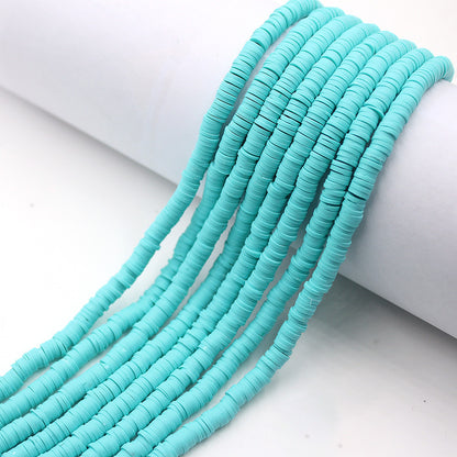 Flat Clay Beads 6mm Solid Color Polymer Spacer Discs 10strands 48
