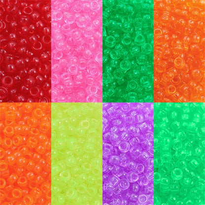 Transparent Acrylic Seed Beads 9mm Large Hole Colorful 100pcs 2