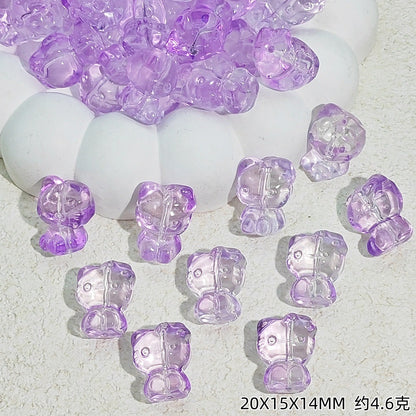 Gradient 3D Cat Figurine Glass Beads 20mm Pastel Colors 20pcs 9