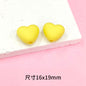 Rubberized Spray Painted Heart Acrylic Beads 16x19mm Macaron Color 50pcs 5