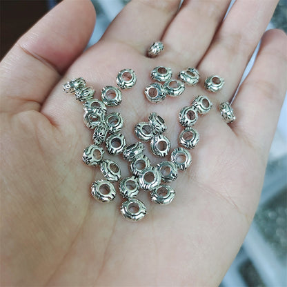 Alloy Flower Spacer Beads 7mm Symmetrical Tibetan Style 150pcs 4