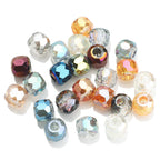 Faceted Glass Beads 8mm Plating Large Hole Mixed Colors 50pcs 2