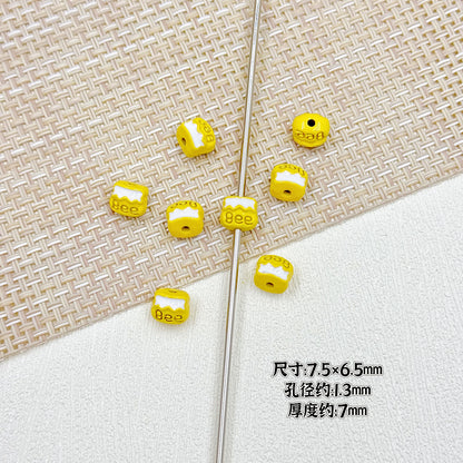 Bear and Honeypot Metal Beads 13mm Hand-Painted Colorful 10pcs 20