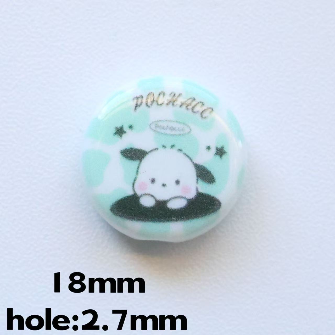 Disc Acrylic Beads 18mm Sanri Figures Pastel Mixed 20pcs 8