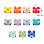Silicone Focal Beads Automotive Car Design with Mouse Ears and Bright Expressions 20pcs