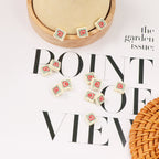 Square Clay Beads 9mm Spiral Pattern Coral Red Teal 100pcs 3
