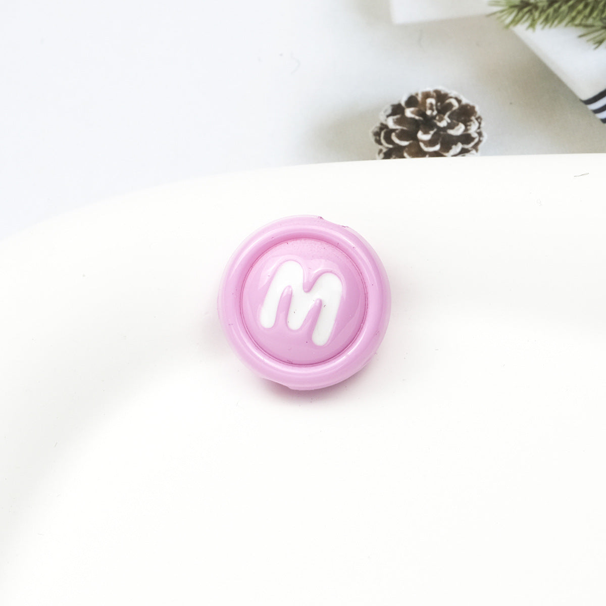 Baking Painted Acrylic Beads 18mm Enamel Candy Letter 50pcs 12