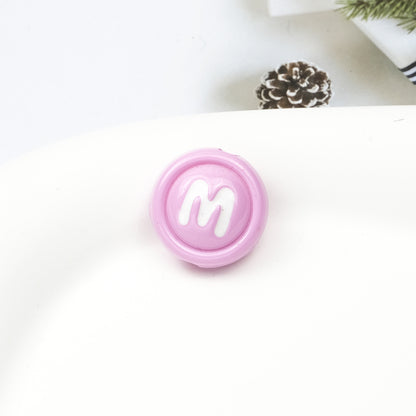 Baking Painted Acrylic Beads 18mm Enamel Candy Letter 50pcs 12