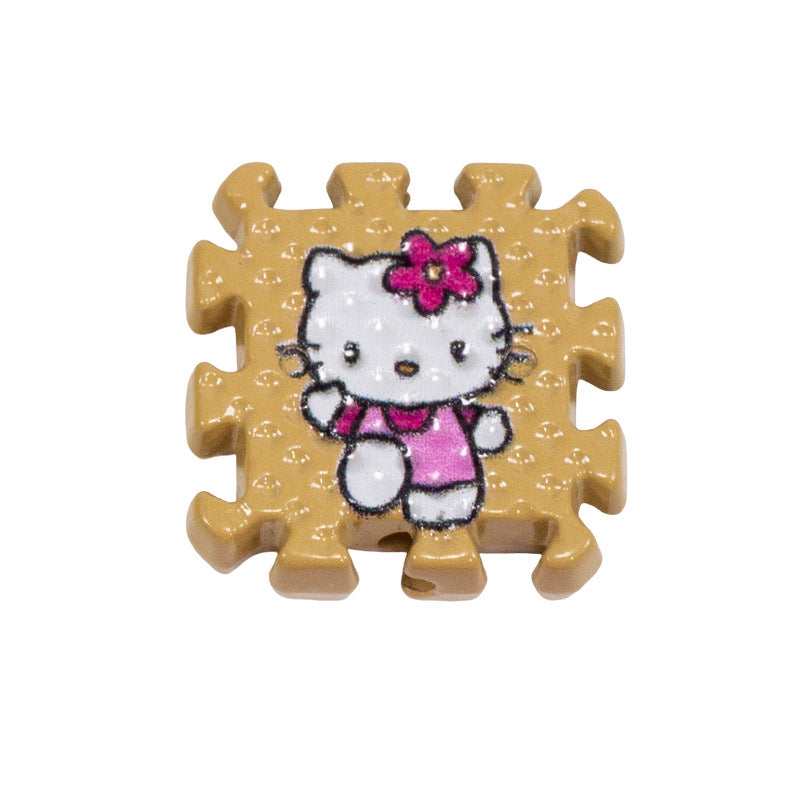 Hello KT Puzzle Acrylic Square Beads 18mm Colorful 10pcs 19