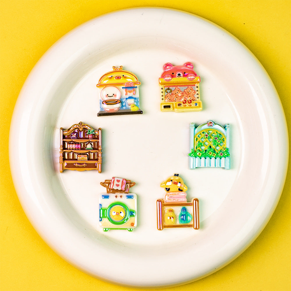 Plating Miniature Furniture Resin Beads Cute Animal Design 10pcs 4