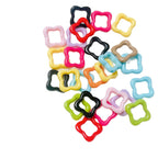 Hollow Clover Frame Acrylic Beads 13mm Colorful Mixed 100pcs 5