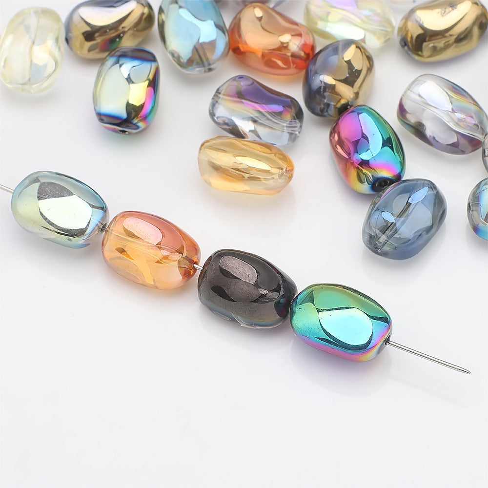 Electroplated Stone Geometric Irregular Glass Beads 11x15mm 20pcs 3