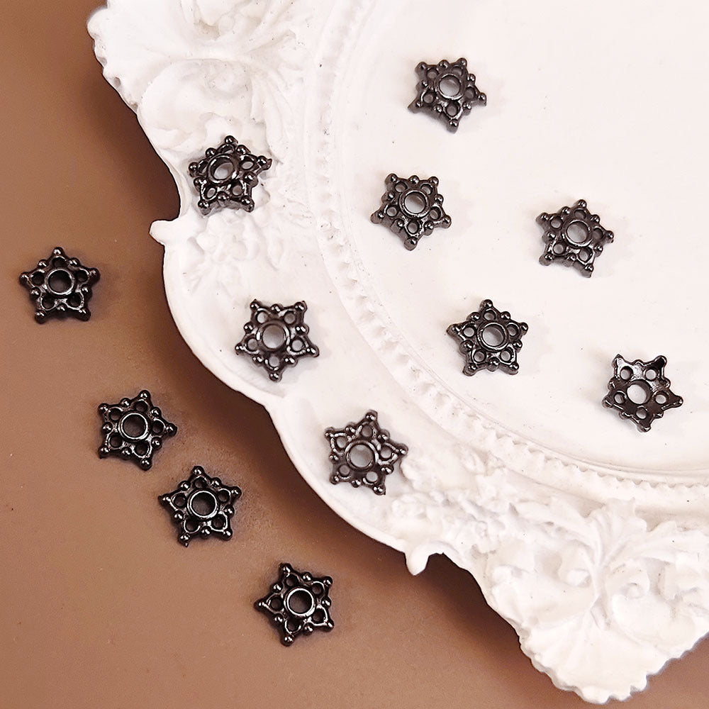 Alloy Star Spacer Beads 7mm Tibetan Style 100pcs 7