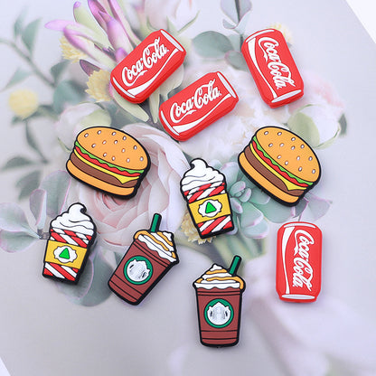 Silicone Focal Beads Food Hamburger and Soda Can Set 20pcs 3
