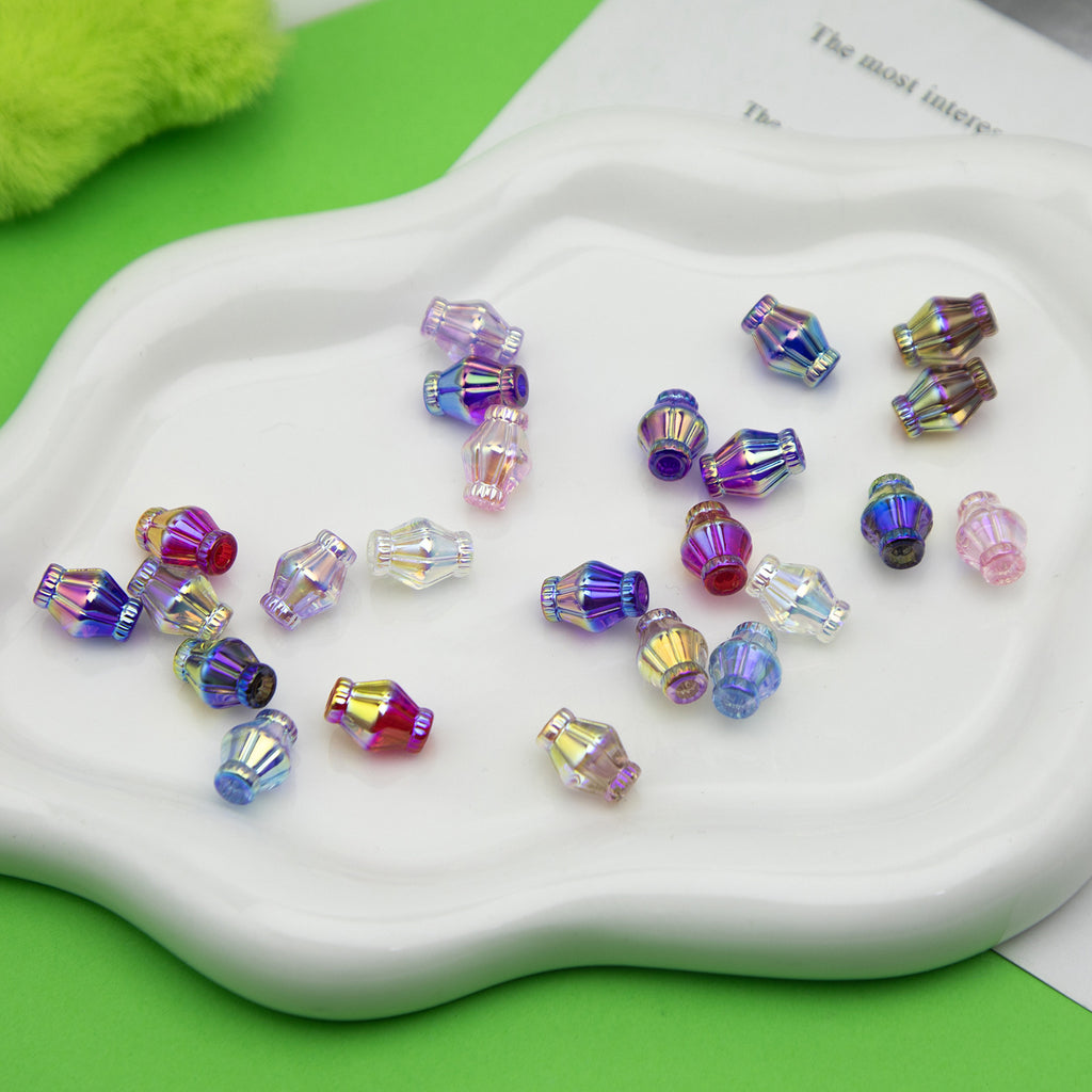 Plated Rhombus Acrylic Beads 13mm Transparent Iridescent 20pcs 4