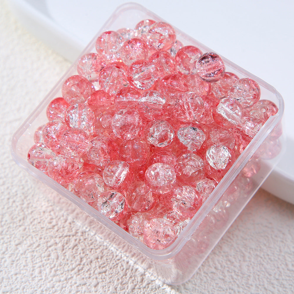 Gradient Crackle Round Glass Beads 10mm Vibrant Mixed Colors 60pcs 4
