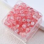 Gradient Crackle Round Glass Beads 10mm Vibrant Mixed Colors 60pcs 4