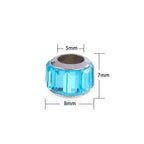 Glass Round Spacer Beads 8mm Large Hole Alloy Rim 100pcs 2