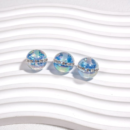Luminous Rhinestone Chain Enlaced Resin Beads 16mm Round 10pcs 16