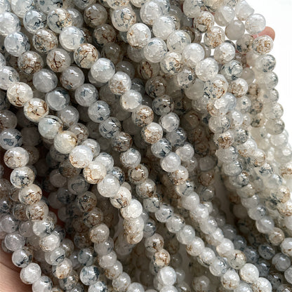 Crackle Round Glass Beads 8mm Dual Color Soft Pastel 200pcs 13