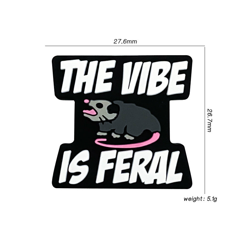Silicone Focal Beads The Vibe Is Feral Black Rodent Pink Accents 20pcs 3