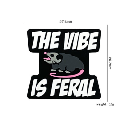 Silicone Focal Beads The Vibe Is Feral Black Rodent Pink Accents 20pcs 3