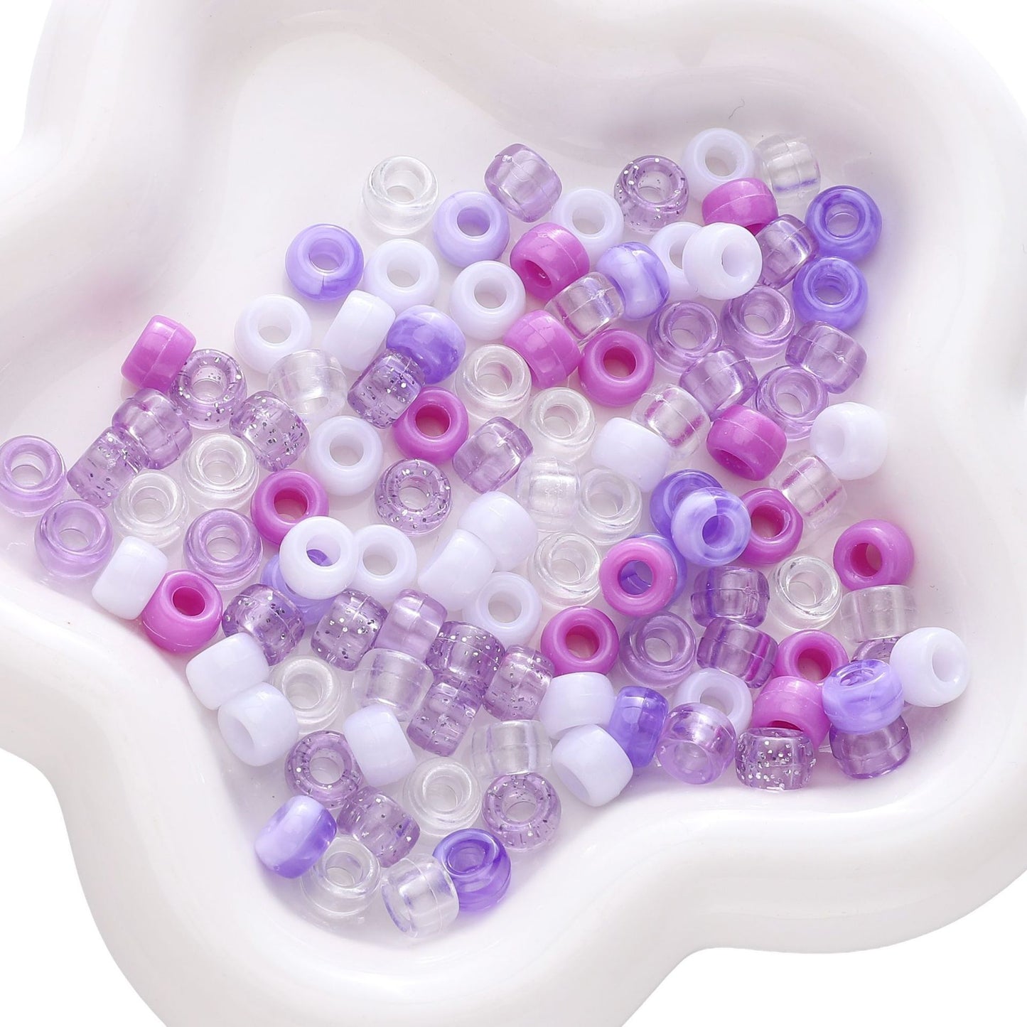 Mixed Style Pony Beads Acrylic 9mm Colorful Assorted 200pcs 7