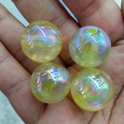 Glitter Bubblegum Beads 20mm Plating Shimmer Iridescent Pastel 50pcs 9