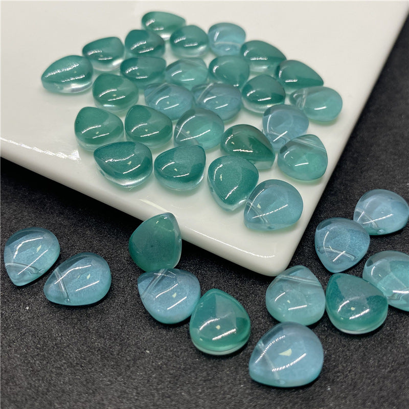 Czech Glass Beads Teardrop 12mm Transparent Iridescent 100pcs 26