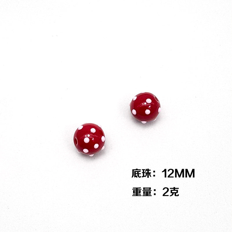 Hand Painted Christmas Enamel Glass Beads 12mm 14mm 1pc 6