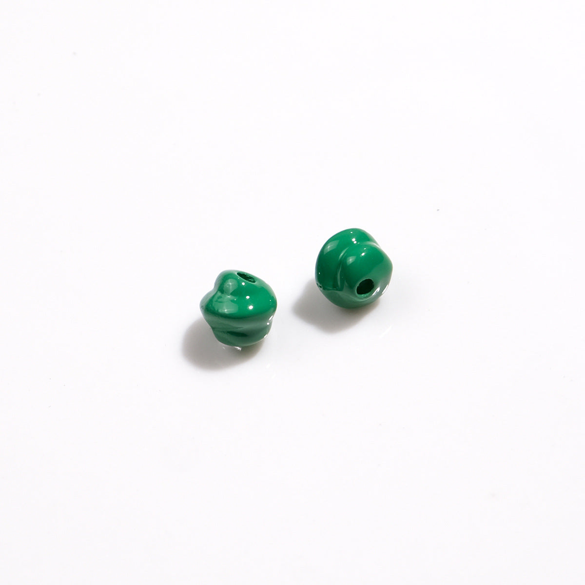 Baking Painted Mini Twisted Acrylic Beads 6mm Glossy Mixed Colors 100pcs 17