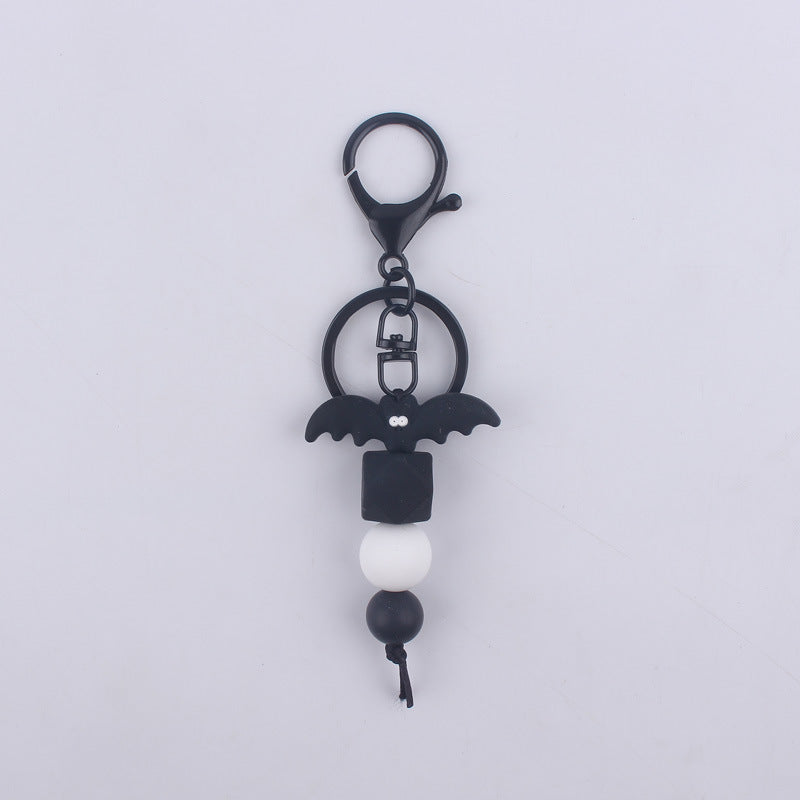 Halloween Silicone Bead Keychain Colorful Spooky Characters Durable 7