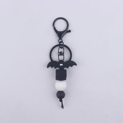 Halloween Silicone Bead Keychain Colorful Spooky Characters Durable 7