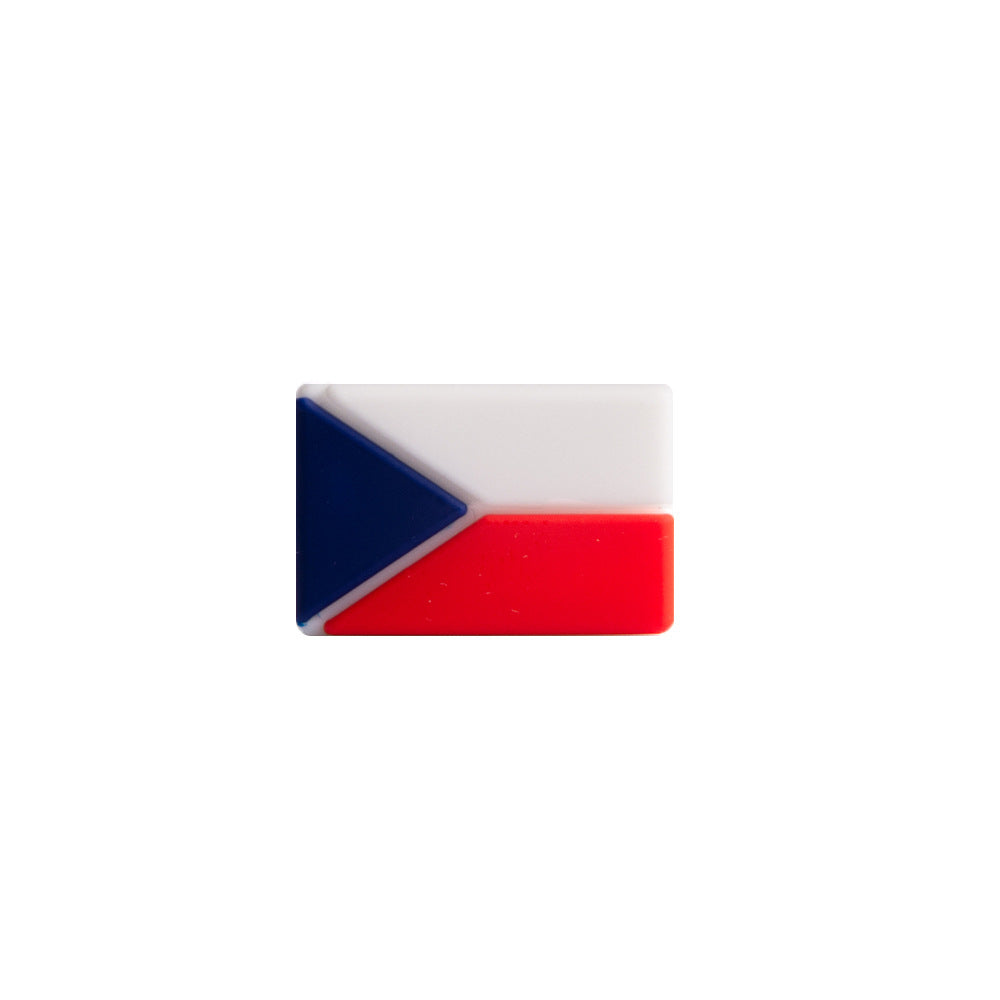 Silicone Focal Beads National Flag Rectangular Design 20pcs 12