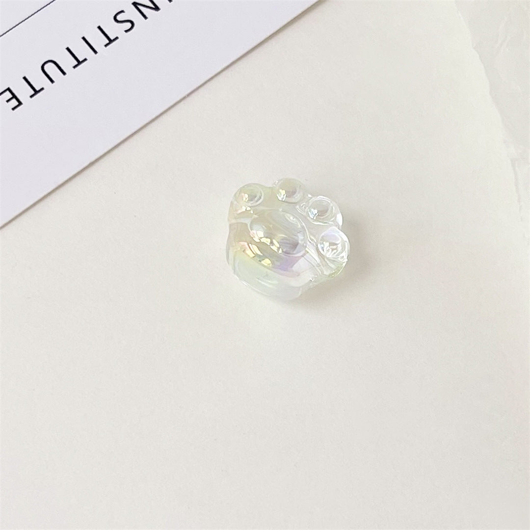High Transparency UV Plating Cat Claw Acrylic Beads 18.5mm 100pcs 8
