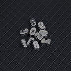 Chunky Number Metal Beads 8mm Rhinestone Embeded 50pcs 4