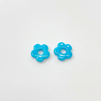 Lampwork Glass Beads Five Petal Flower 15mm Solid Color 10pcs 10