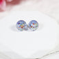 Lampwork Glass Beads Round 10/12mm Floral Silver Foil Filled 10pcs 6