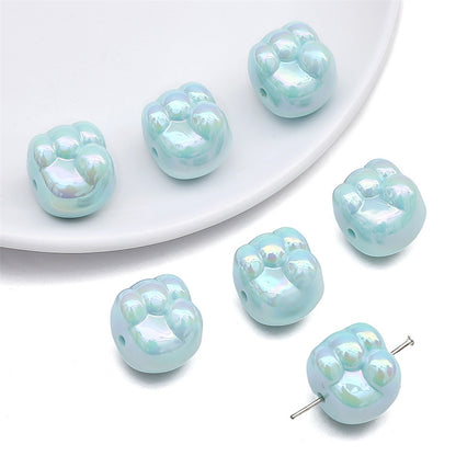 Glossy Fist Acrylic Beads 16mm Pastel Iridescent 16pcs 8