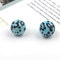 UV Plating Round Acrylic Beads 16mm Candy Colored Leopard Print 20pcs 12