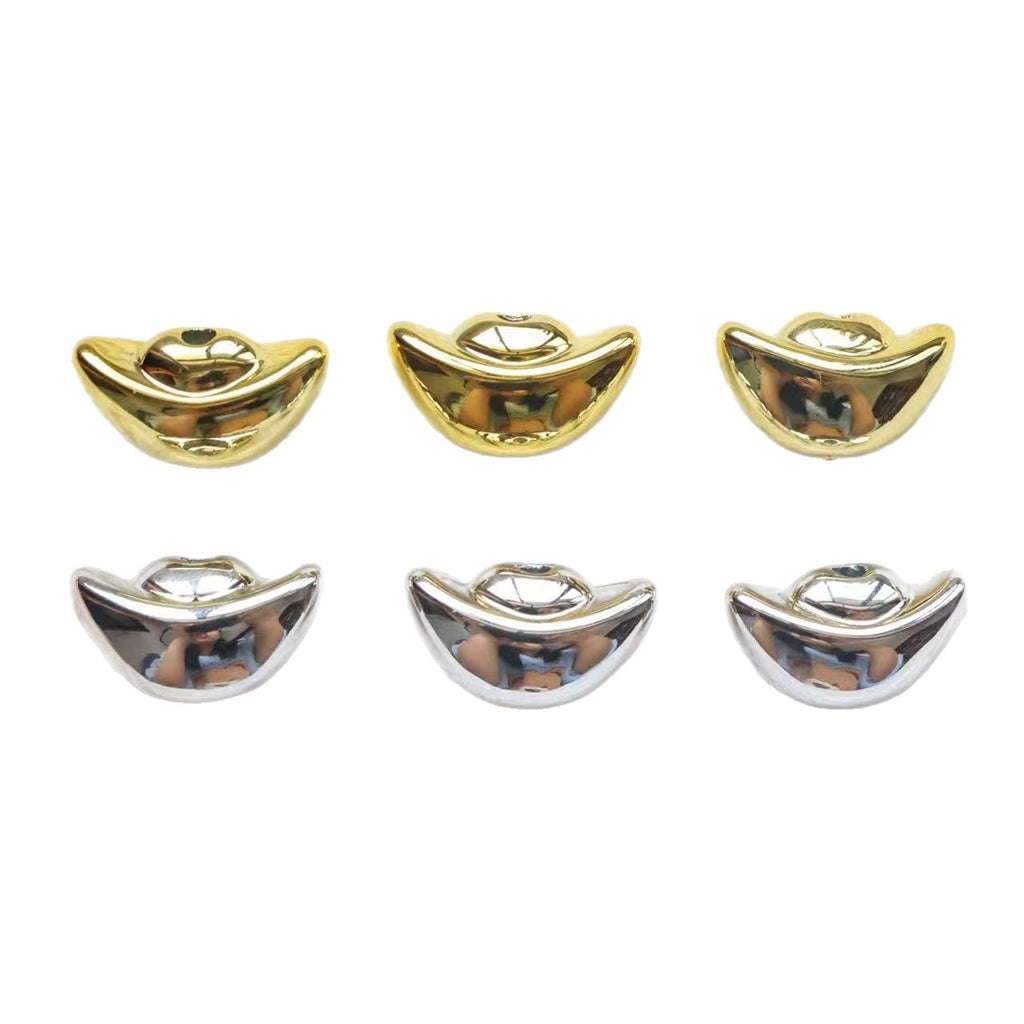 Plated Ingot Acrylic Beads 12x21mm UV Metallic Mixed Colors 20pcs 5