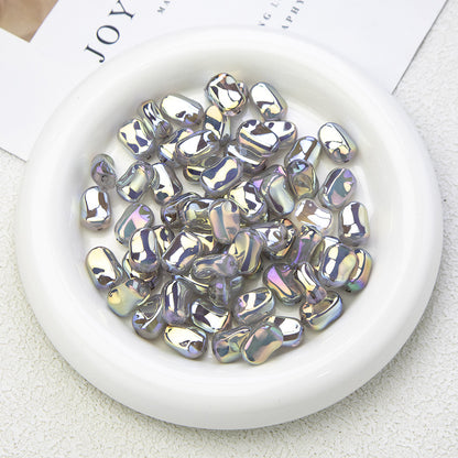 Glossy Plating Irregular Shaped Acrylic Beads 16mm Pastel Colors 20pcs 8