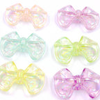 Transparent Puff Bow Acrylic Beads 14mm 25mm and 23mm 31mm Iridescent 20pcs 2