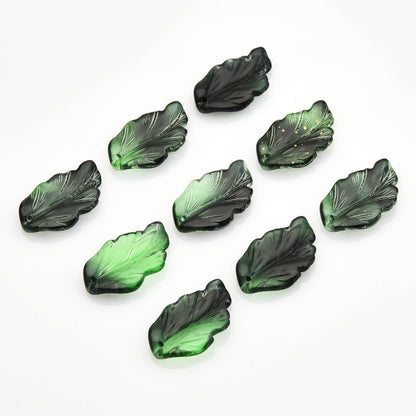 Czech Glass Beads Feather Leaf 17x28mm Gradual Color Change 20pcs 21