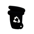 Silicone Focal Beads Garbage Bin With Slightly Open Lid 20pcs 5